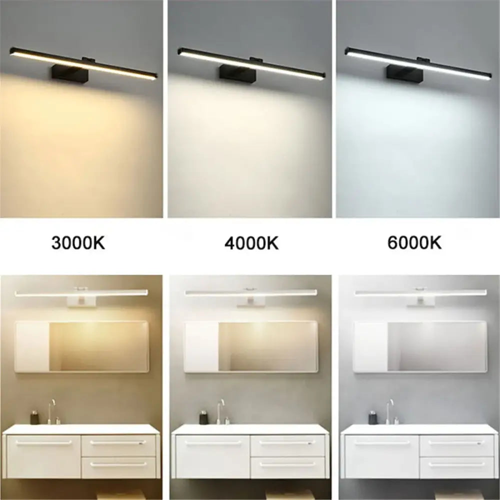 Black LED Mirror Lamp Aluminum Construction