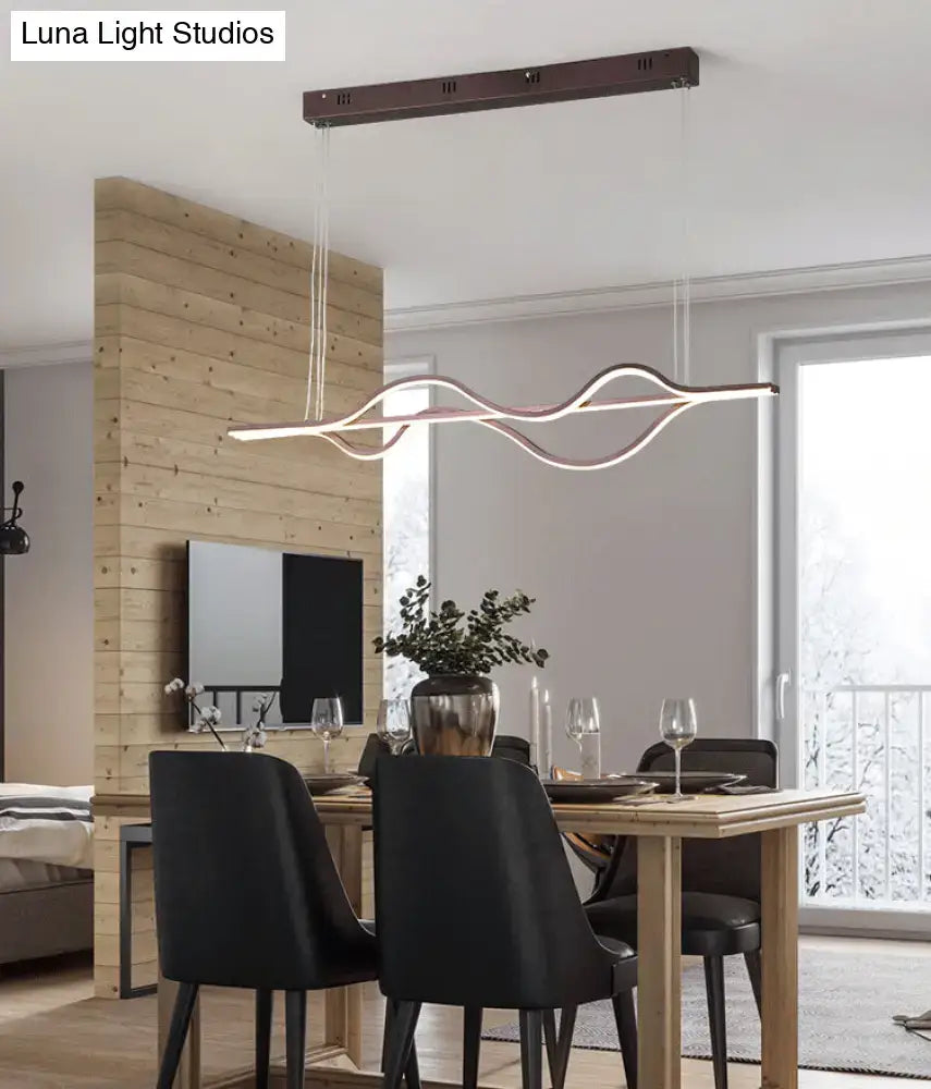 Brown Wave Ceiling Light