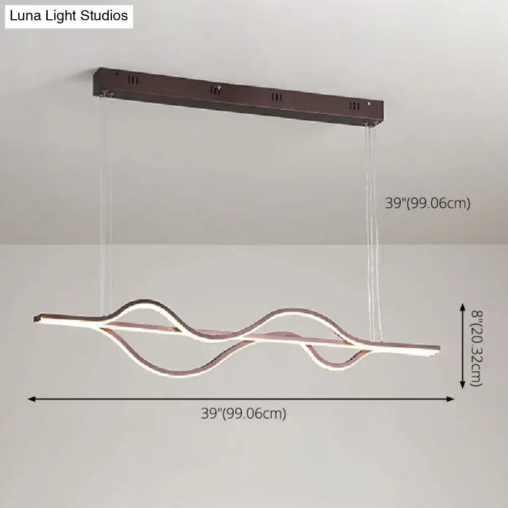 Brown Wave Ceiling Light