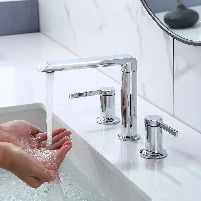 Brushed Gold Minimalist Basin Faucet with Overflow