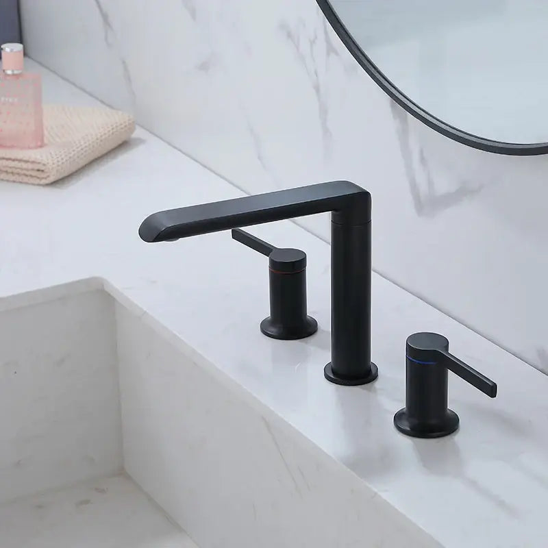 Brushed Gold Minimalist Basin Faucet with Overflow