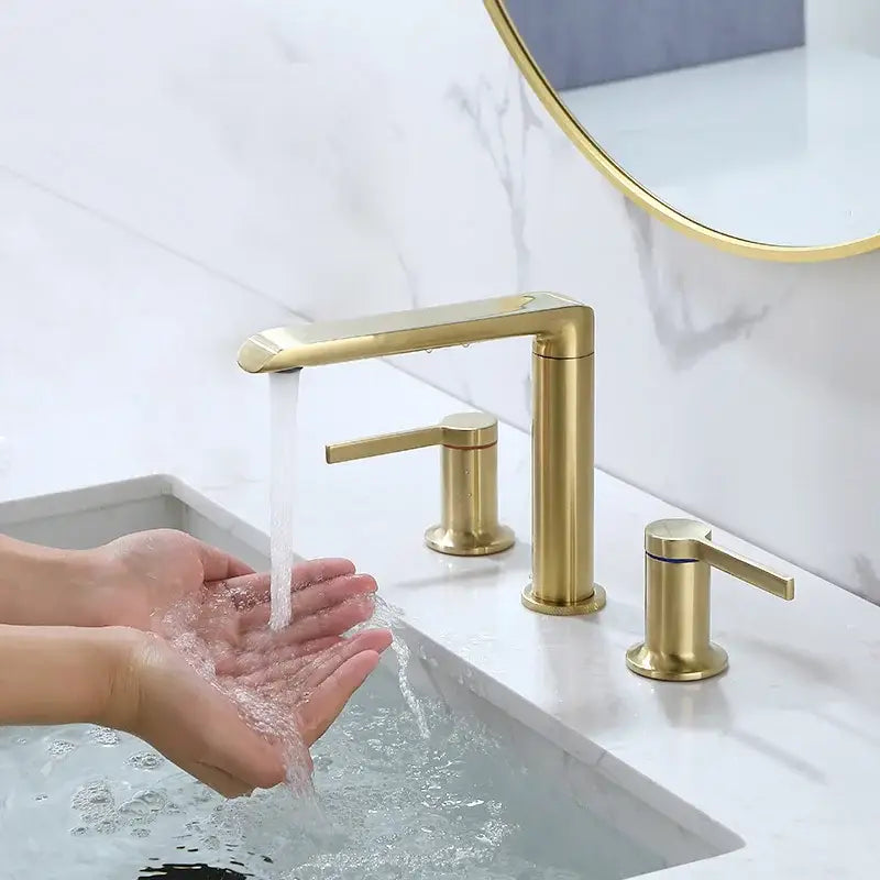 Brushed Gold Widespread Faucet