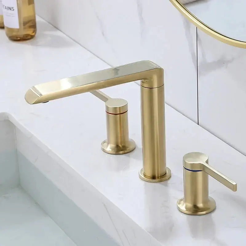 Brushed Gold Widespread Faucet
