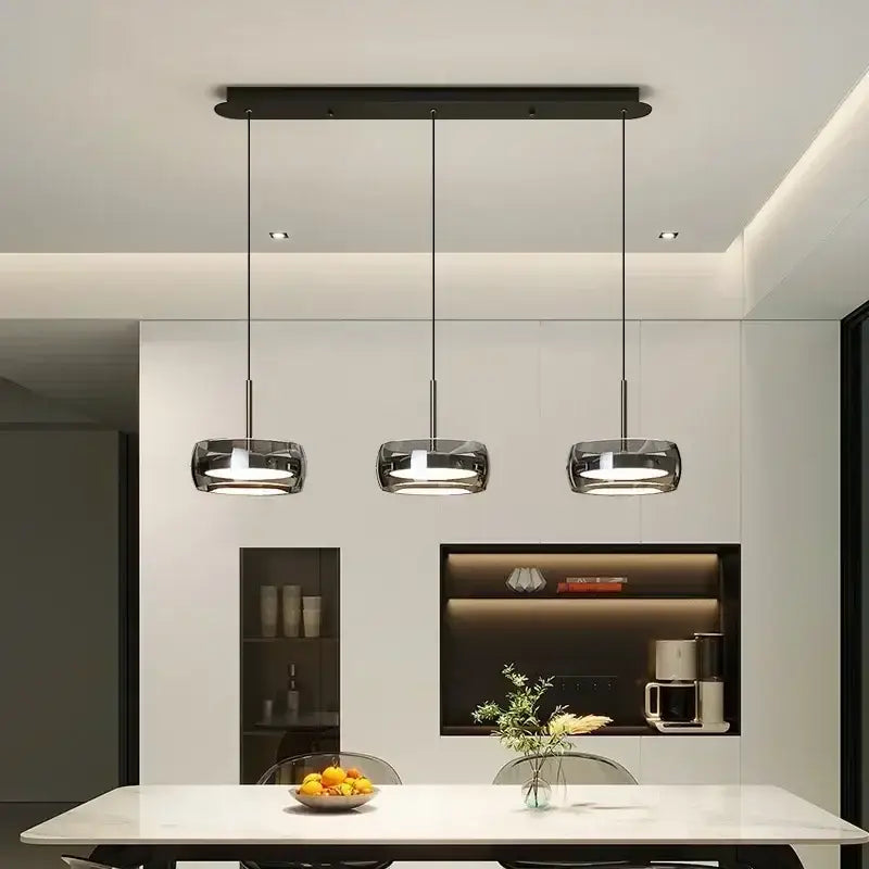 Chrome Glass Dining Pendant