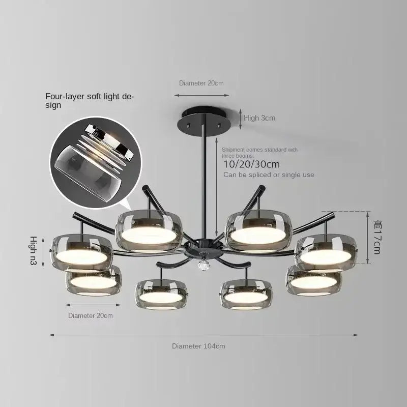 Chrome Glass Dining Pendant