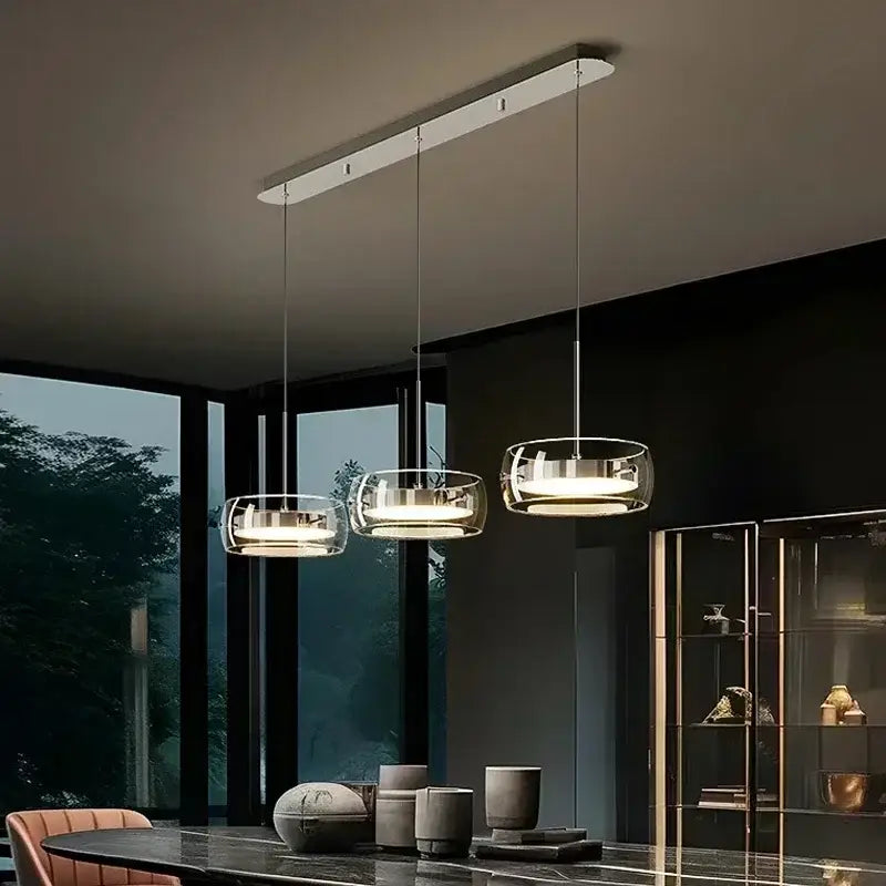 Chrome Glass Dining Pendant