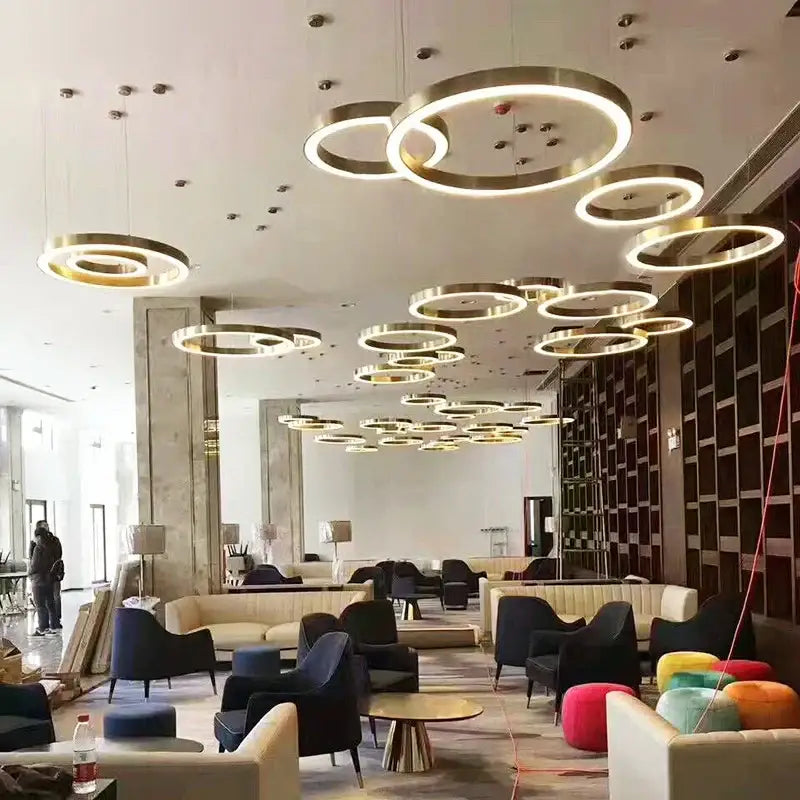 Gold Circular Pendant Light