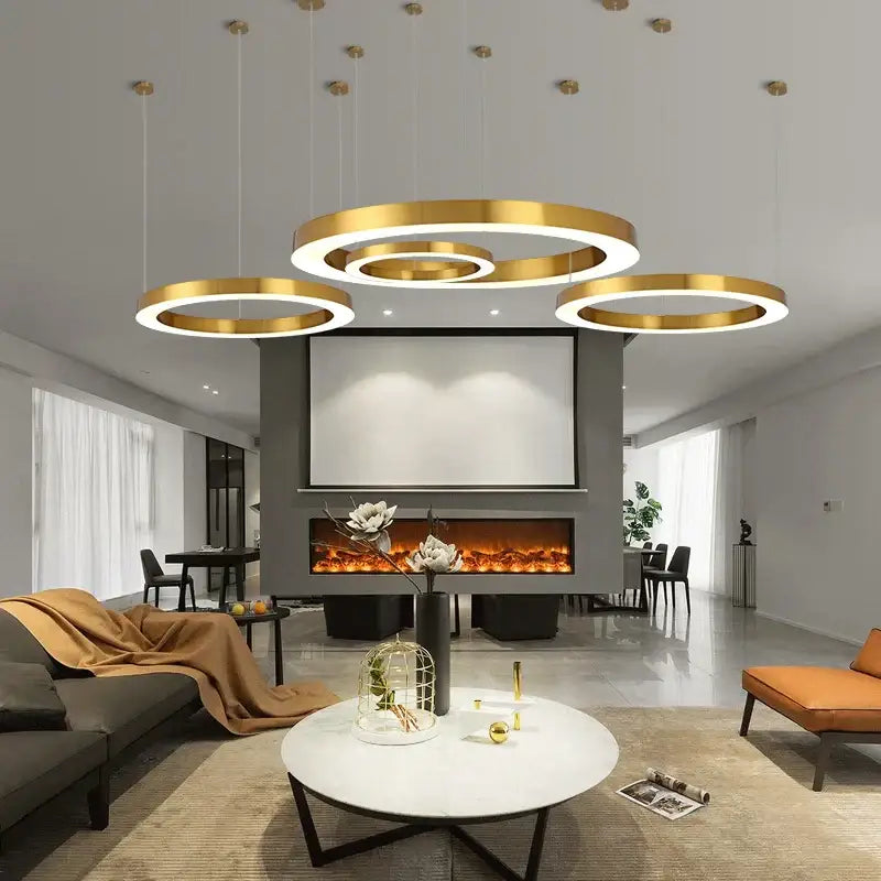 Gold Circular Pendant Light
