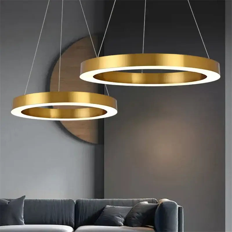 Gold Circular Pendant Light