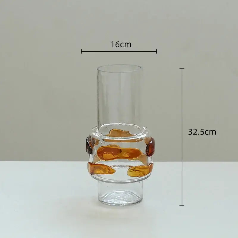 Clear Amber Bubble Vase