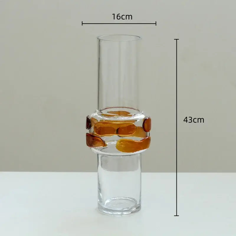 Clear Amber Bubble Vase