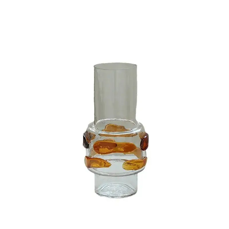Clear Amber Bubble Vase