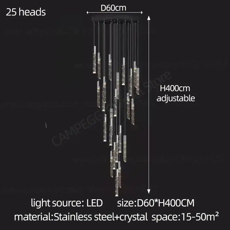 Crystal Chrome LED Chandelier