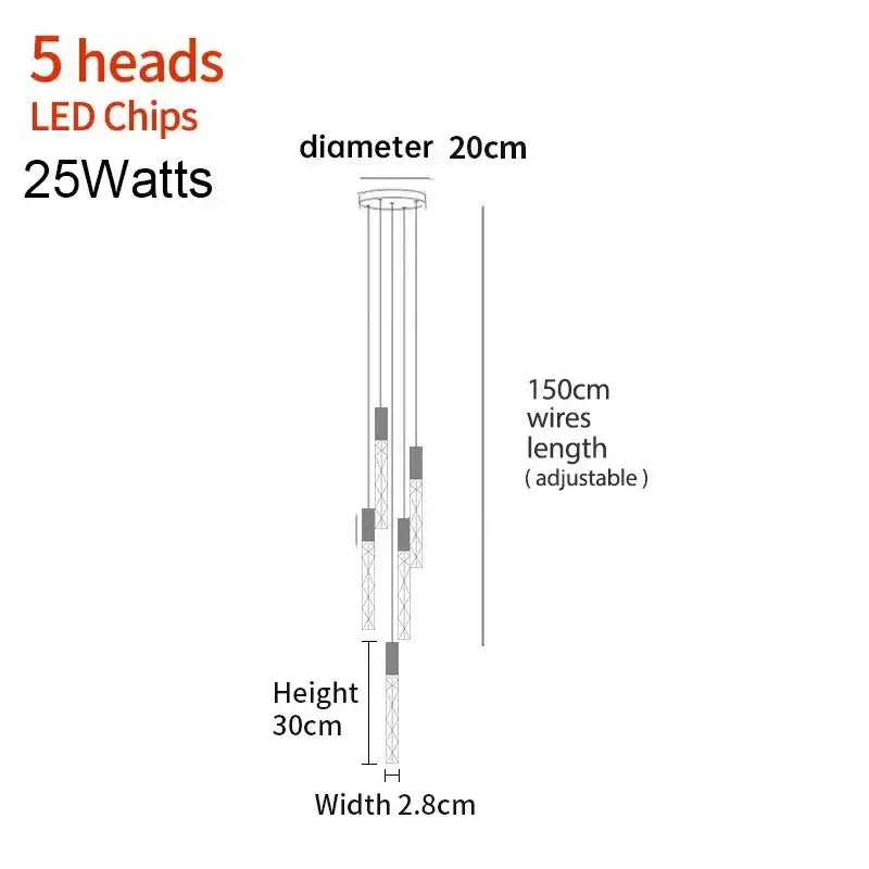 Crystal LED 36-Head Living Room Pendant Light