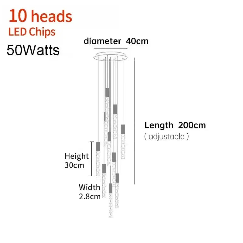 Crystal LED 36-Head Living Room Pendant Light