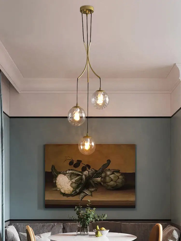 Glass Ball Staircase Chandelier
