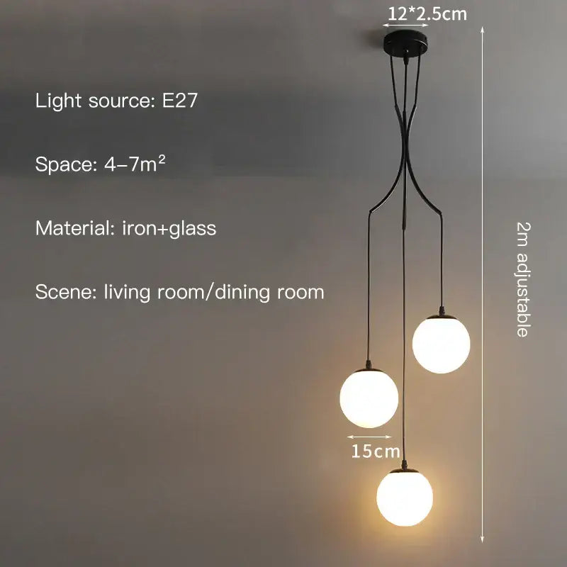 Glass Ball Staircase Chandelier