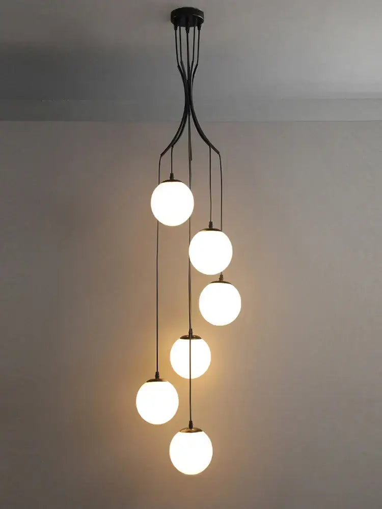 Glass Ball Staircase Chandelier