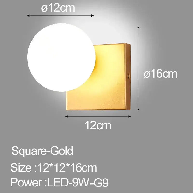 Glass Ball Bedroom Wall Sconce