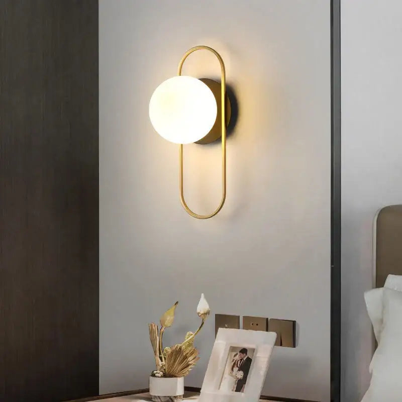 Glass Ball Bedroom Wall Sconce