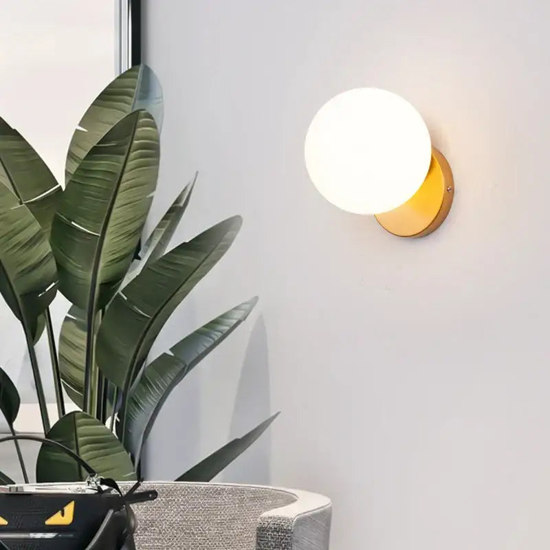 Glass Ball Bedroom Wall Sconce