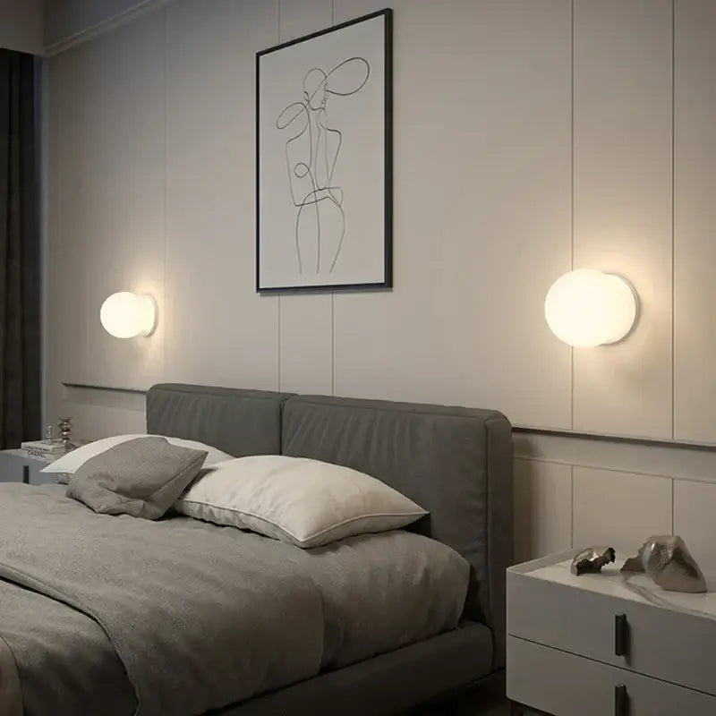 Glass Ball Bedroom Wall Sconce