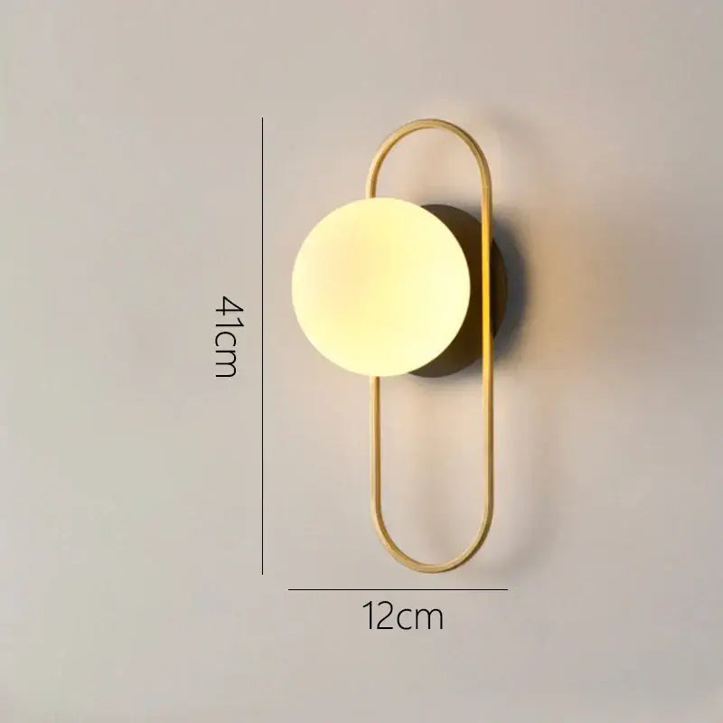 Brass Glass LED Wall Lamp