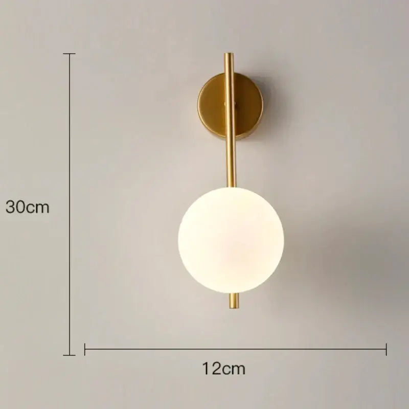 Brass Glass LED Wall Lamp