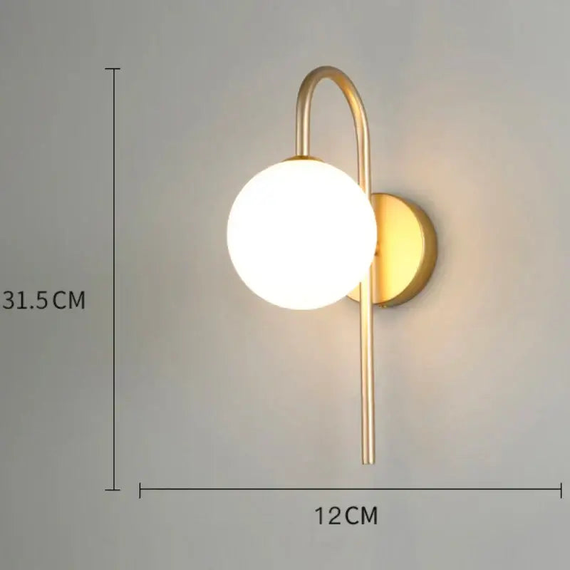 Brass Glass LED Wall Lamp