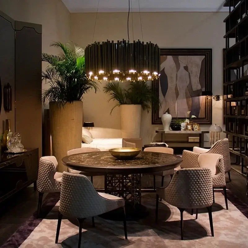 Gold Oval Chandelier Lamp