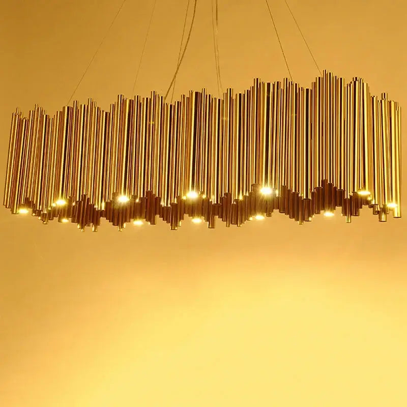 Gold Oval Chandelier Lamp