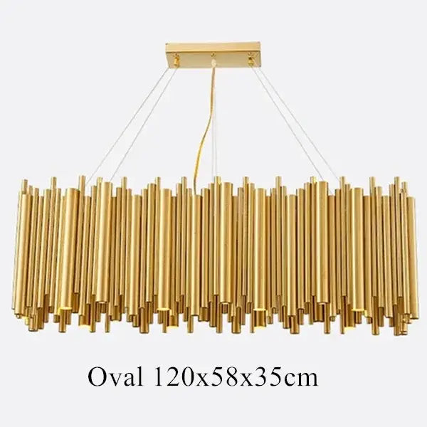 Gold Oval Chandelier Lamp
