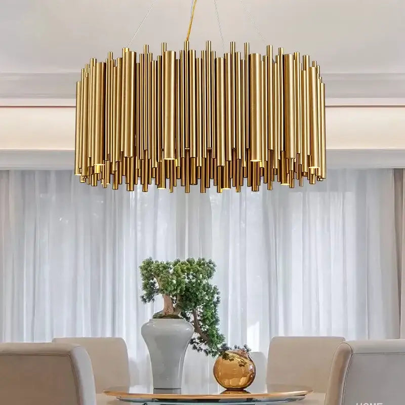 Gold Oval Chandelier Lamp