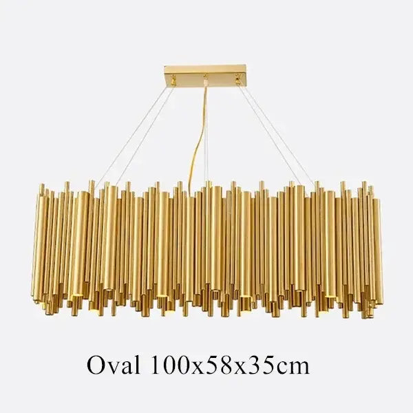 Gold Oval Chandelier Lamp