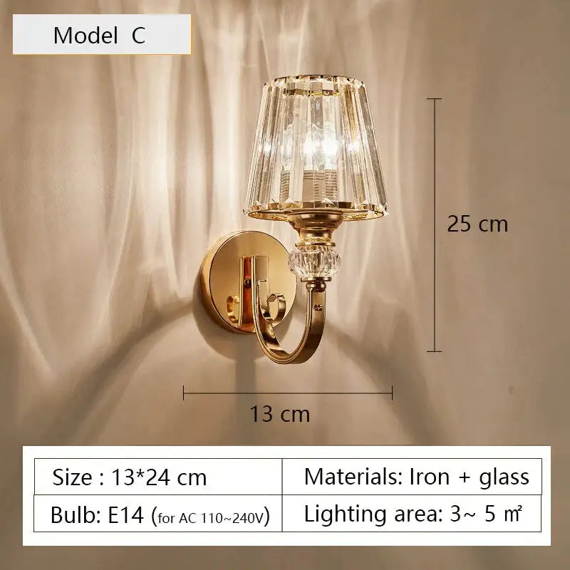 Gold Crystal Wall Lamp