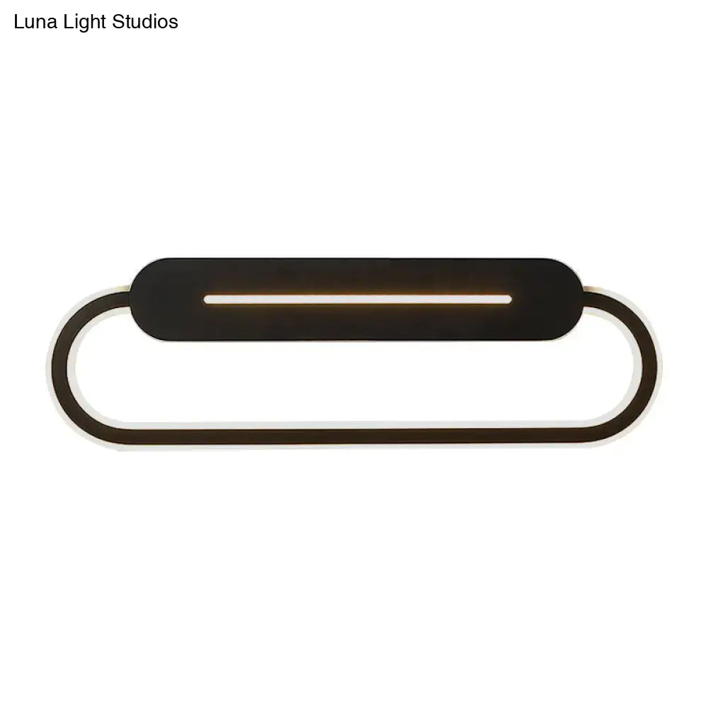 Black Oval LED Sconce