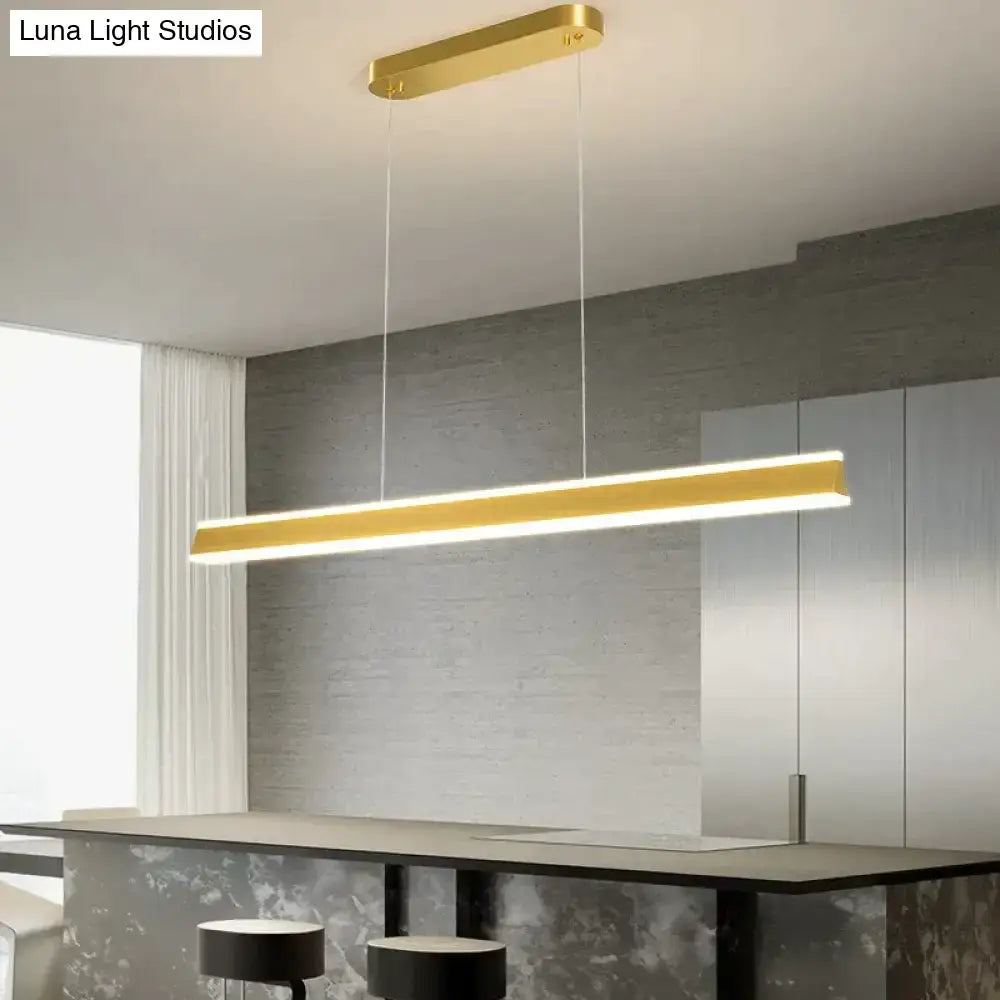Gold LED Bar Dimmable Remote Pendant Light