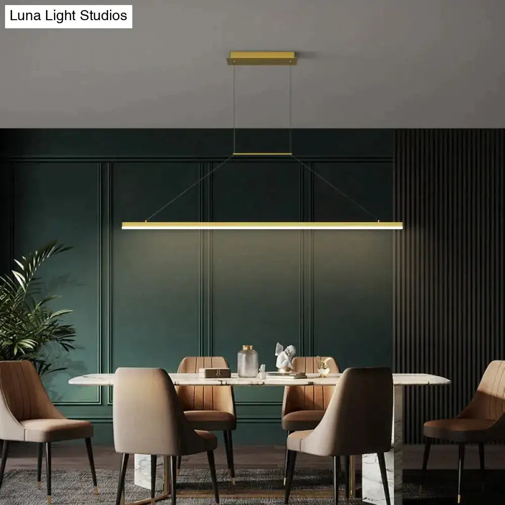 Gold LED Bar Dimmable Remote Pendant Light