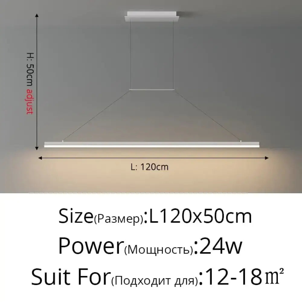 Gold LED Bar Dimmable Remote Pendant Light