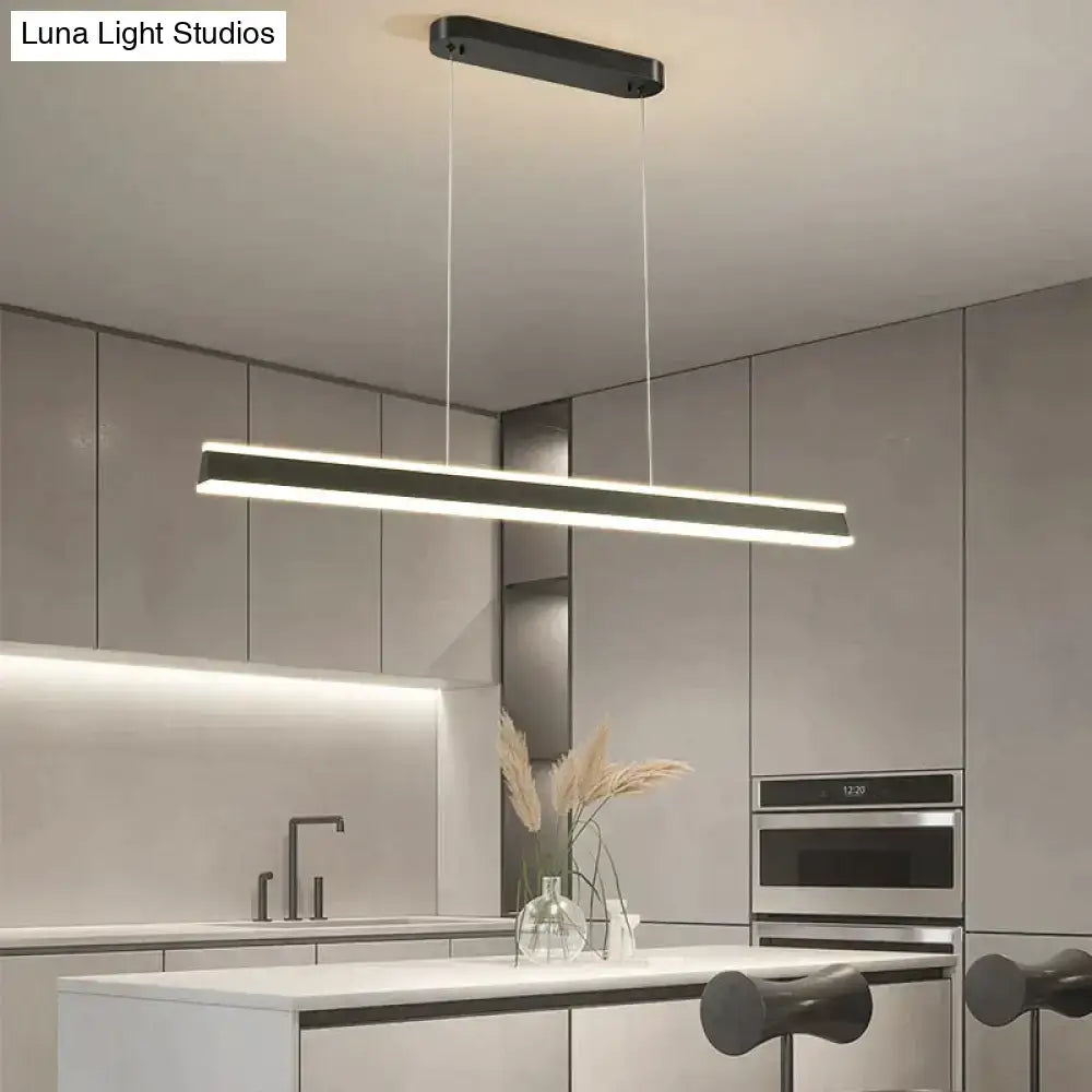 Gold LED Bar Dimmable Remote Pendant Light