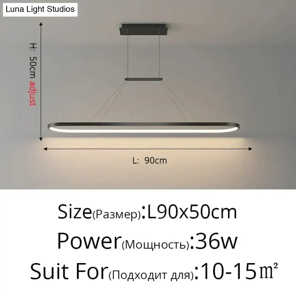 Gold LED Bar Dimmable Remote Pendant Light