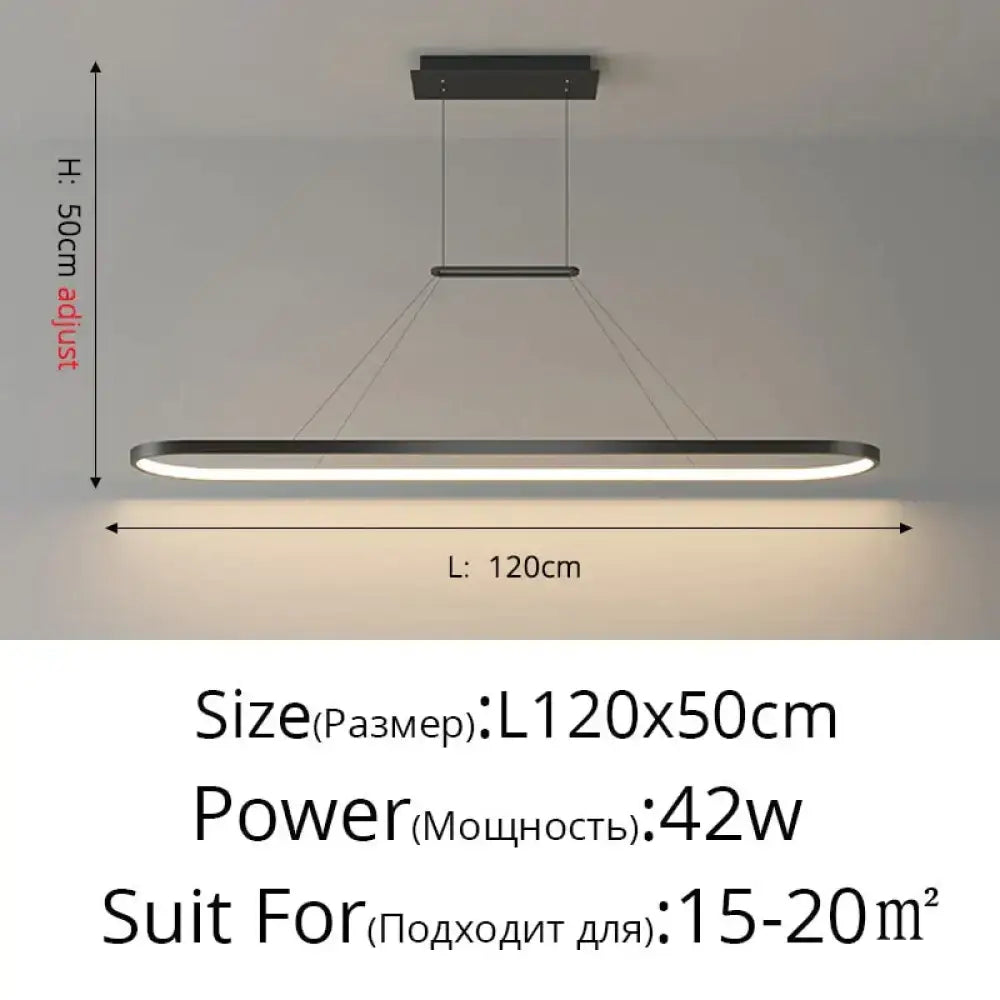 Gold LED Bar Dimmable Remote Pendant Light