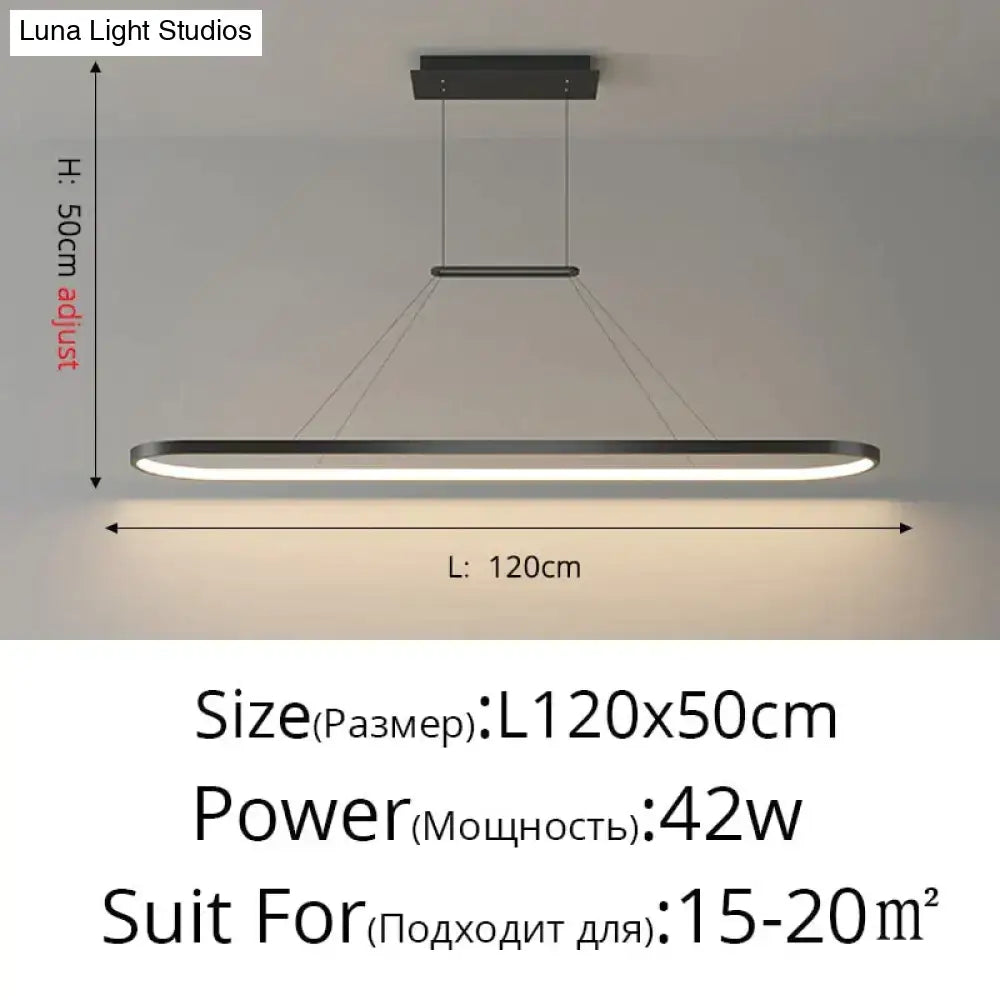 Gold LED Bar Dimmable Remote Pendant Light