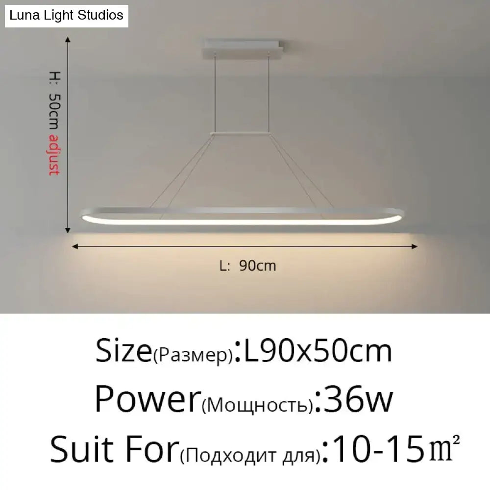 Gold LED Bar Dimmable Remote Pendant Light