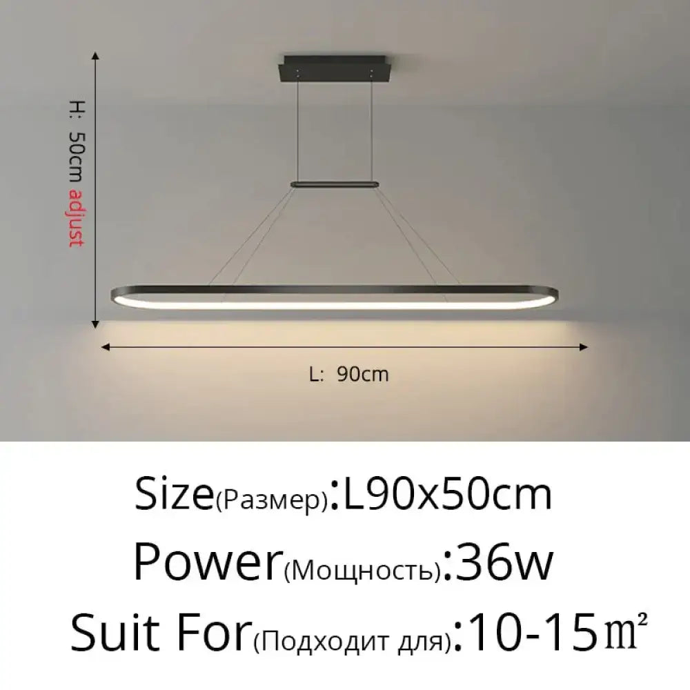 Gold LED Bar Dimmable Remote Pendant Light