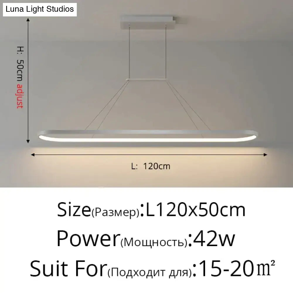 Gold LED Bar Dimmable Remote Pendant Light