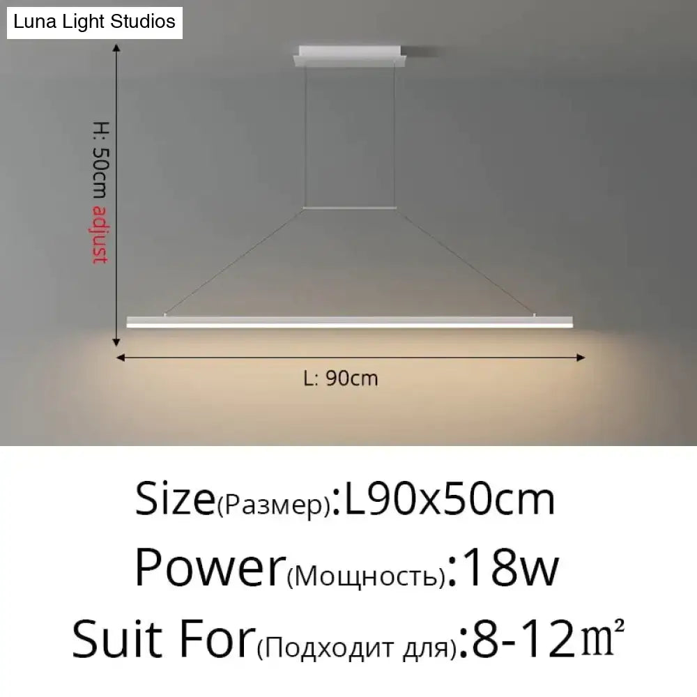 Gold LED Bar Dimmable Remote Pendant Light