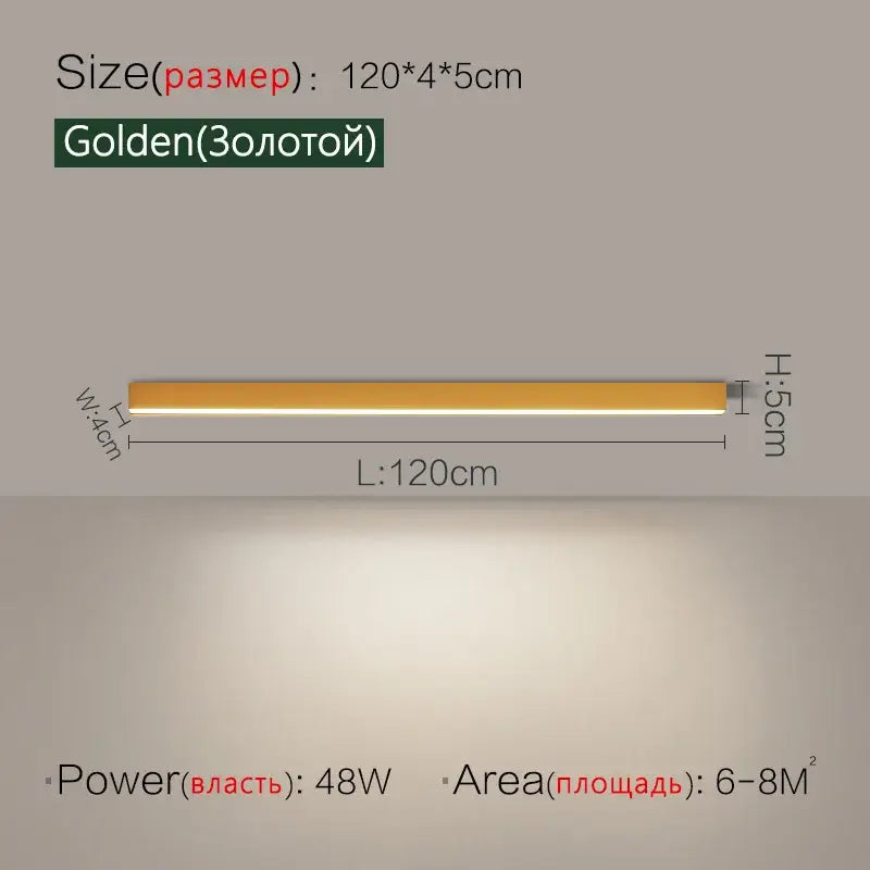 Golden Linear Ceiling Light