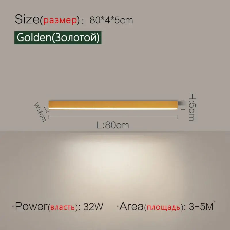 Golden Linear Ceiling Light