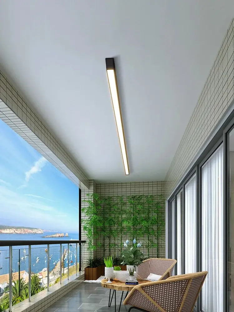 Golden Linear Ceiling Light